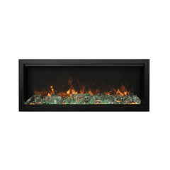 Amantii 100 Inch Symmetry Bespoke Extra Tall Electric Fireplace - WiFi Smart Indoor/Outdoor Heater with Crackling Sound & Bluetooth Speakers | SYM-100-XT