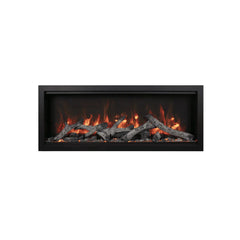 Amantii 100 Inch Symmetry Bespoke Extra Tall Electric Fireplace - WiFi Smart Indoor/Outdoor Heater with Crackling Sound & Bluetooth Speakers | SYM-100-XT