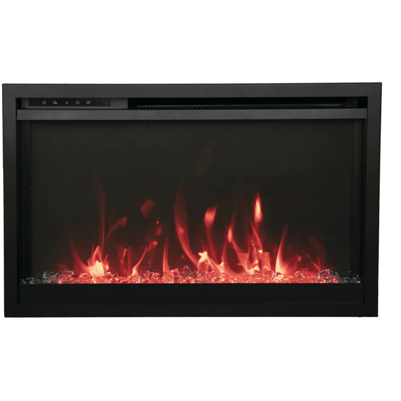 Amantii 30 Inch Traditional XtraSlim Smart Electric Fireplace, Indoor/Outdoor, Recessed Heater, WiFi, Crackling Sound, TRD-30-XS