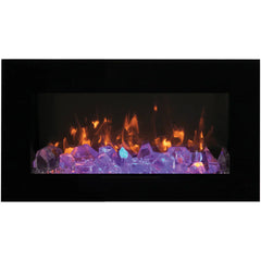 Amantii 34-Inch Smart Electric Fireplace – Wall/Flush Mount, Indoor/Outdoor, Wi-Fi Control | WM-FM-34-4423-BG