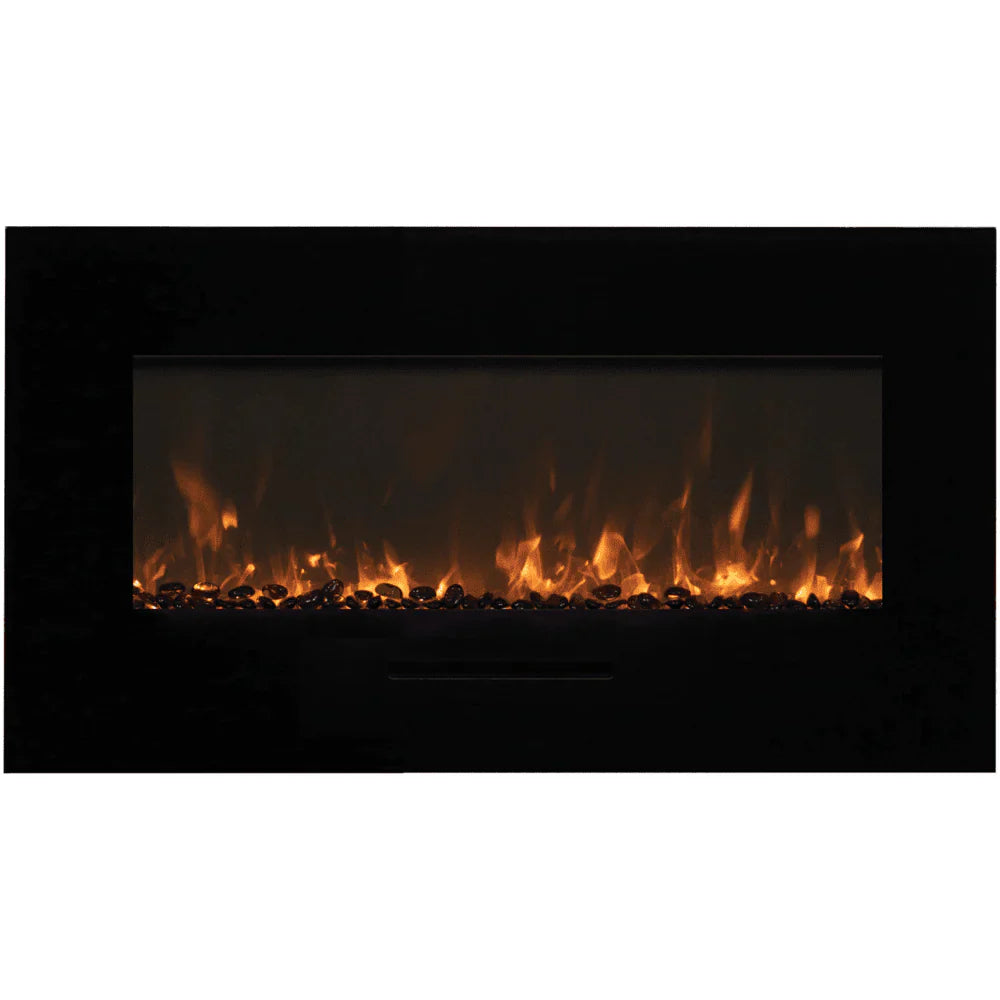 Amantii 34-Inch Smart Electric Fireplace – Wall/Flush Mount, Indoor/Outdoor, Wi-Fi Control | WM-FM-34-4423-BG