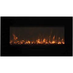 Amantii 34-Inch Smart Electric Fireplace – Wall/Flush Mount, Indoor/Outdoor, Wi-Fi Control | WM-FM-34-4423-BG