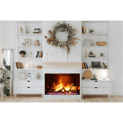 Amantii 38 Inch Signature Built-In Smart Electric Fireplace, Indoor Use, Optimyst Technology, Realistic Flame & Smoke Effects, Sleek Recessed Design, BI-TRD-38-SIG