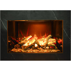 Amantii 38 Inch Signature Built-In Smart Electric Fireplace, Indoor Use, Optimyst Technology, Realistic Flame & Smoke Effects, Sleek Recessed Design, BI-TRD-38-SIG