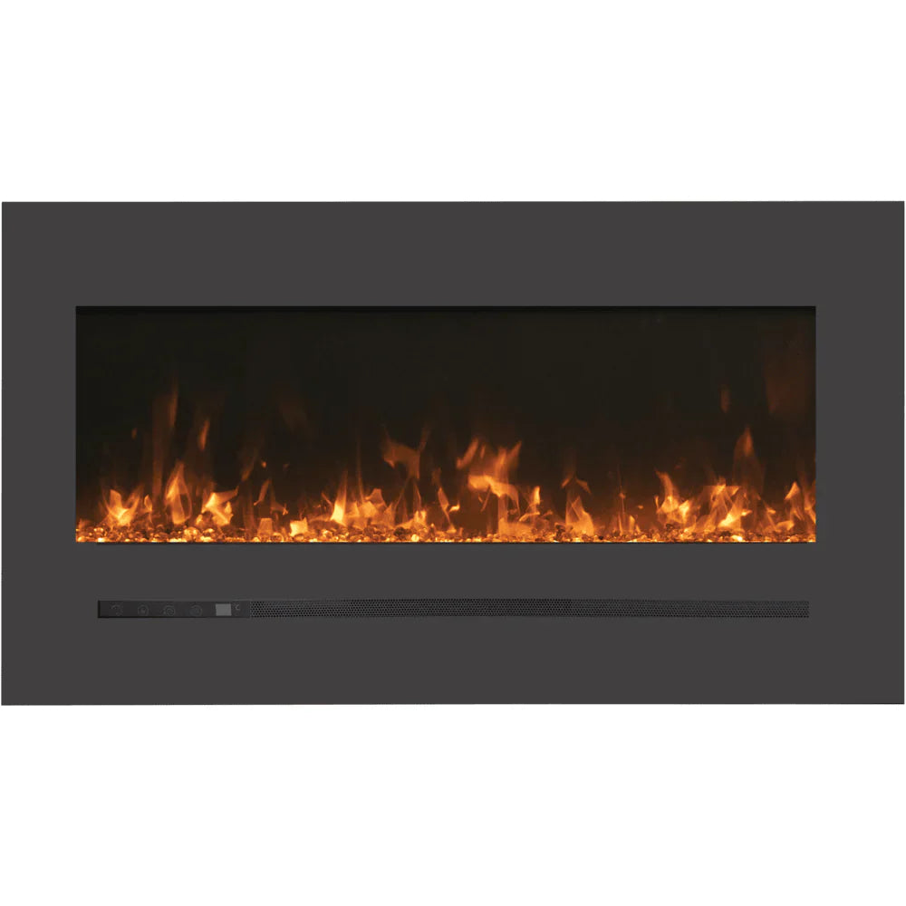 Amantii 48-Inch Linear Electric Fireplace – Flush or Wall Mount, 5000 BTU, Multi-Color Flames & Backlighting | WM-FML-48-5523-STL