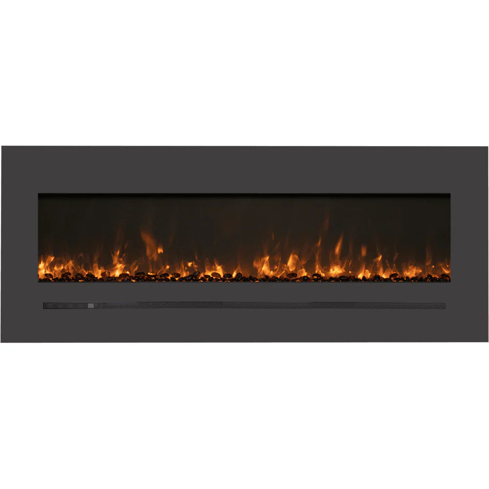 Amantii 48-Inch Linear Electric Fireplace – Flush or Wall Mount, 5000 BTU, Multi-Color Flames & Backlighting | WM-FML-48-5523-STL