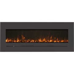Amantii 48-Inch Linear Electric Fireplace – Flush or Wall Mount, 5000 BTU, Multi-Color Flames & Backlighting | WM-FML-48-5523-STL