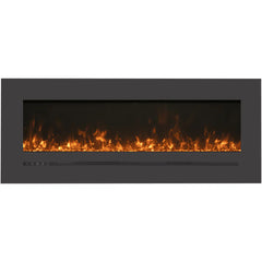 Amantii 48-Inch Linear Electric Fireplace – Flush or Wall Mount, 5000 BTU, Multi-Color Flames & Backlighting | WM-FML-48-5523-STL