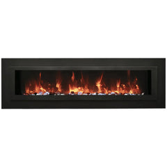 Amantii 48-Inch Linear Electric Fireplace – Flush or Wall Mount, 5000 BTU, Multi-Color Flames & Backlighting | WM-FML-48-5523-STL