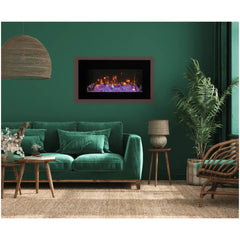 Amantii 48-Inch Smart Electric Fireplace – Indoor/Outdoor, Wall Mount or Flush Mount, WiFi, Multi-Color Flames | WM-FM-48-5823-BG