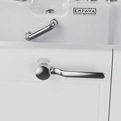 Empava 54 Inch Alcove Inline Heater Whirlpool Walk-in Tub 2.0 Upgraded with Right Drain EMPV-54WIT08