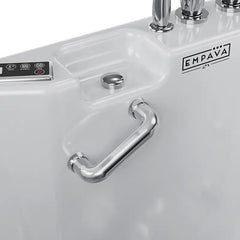 Empava 54 Inch Alcove Inline Heater Whirlpool Walk-in Tub 2.0 Upgraded with Right Drain EMPV-54WIT08