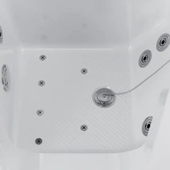 Empava 54 Inch Alcove Inline Heater Whirlpool Walk-in Tub 2.0 Upgraded with Right Drain EMPV-54WIT08