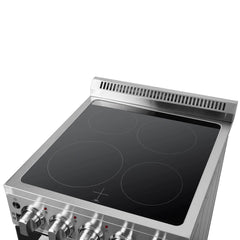 FORNO Loiano 24" 2.3 cu. ft. Freestanding Electric Range with 4 Element Burners in Stainless Steel, FFSEL6069-24