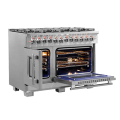 FORNO Capriasca 48 Inch Freestanding French Door Dual Fuel Range FFSGS6387-48