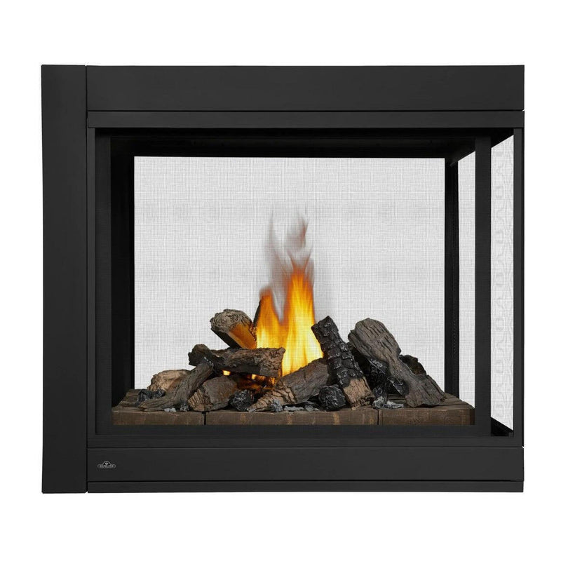 Napoleon 43-Inch Ascent Multi-View Direct Vent Peninsula Fireplace Electronic Ignition Natural Gas with Logs Indoor BHD4PN