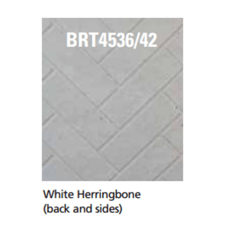 Superior BRT4536 36 Inch Traditional B-Vent Gas Fireplace with Electronic Ignition in White Herringbone Refractory Panels  BRT4536TEN-B