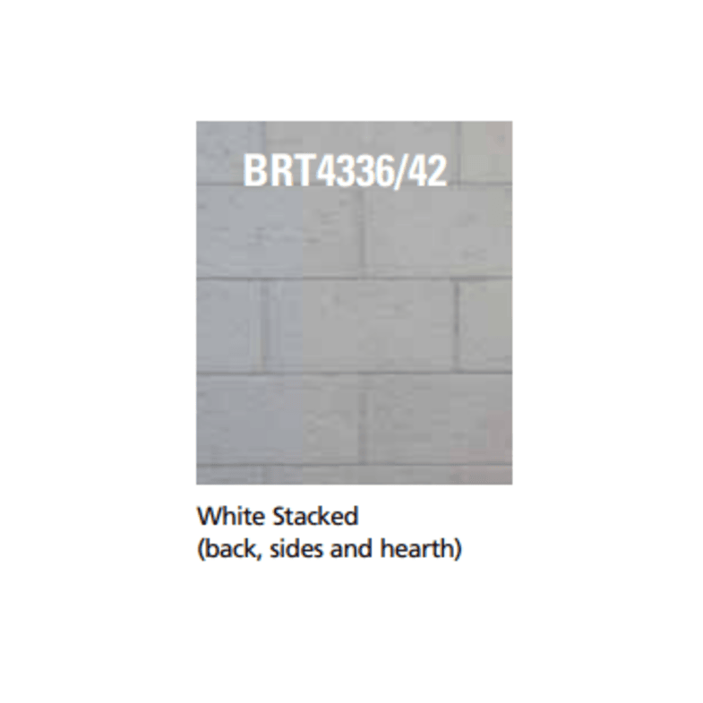 Superior BRT4342 42 Inch Traditional B-Vent Gas Fireplace with Electronic Ignition in White Stacked Refractory Panels BRT4336TEN-B