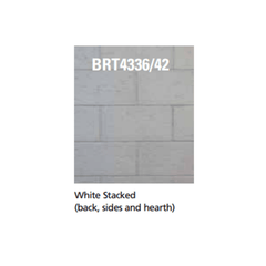 Superior BRT4342 42 Inch Traditional B-Vent Gas Fireplace with Electronic Ignition in White Stacked Refractory Panels BRT4336TEN-B