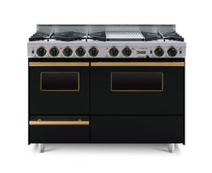 48” LP Gas True Dual-Fuel Self-Cleaning Convection Range - Open Burners TPN526-7BKW