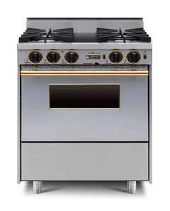 30” LP Gas Dual-Fuel Self-Cleaning Convection Range - Open Burners TPN276-BKW