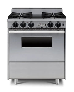 30” LP Gas Dual-Fuel Self-Cleaning Convection Range - Open Burners TPN276-BKW