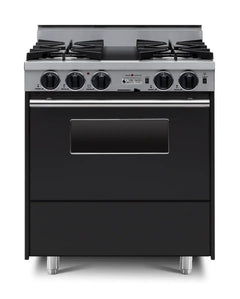 30” LP Gas Dual-Fuel Self-Cleaning Convection Range - Open Burners TPN276-BKW