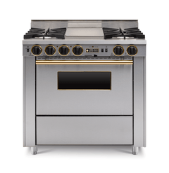 36” LP Gas Dual-Fuel Self-Cleaning Convection Range - Open Burners TPN326-7BKW