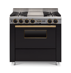 36” LP Gas Dual-Fuel Self-Cleaning Convection Range - Open Burners TPN326-7BKW