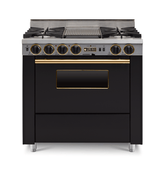 36” LP Gas Dual-Fuel Self-Cleaning Convection Range - Open Burners TPN326-7BKW