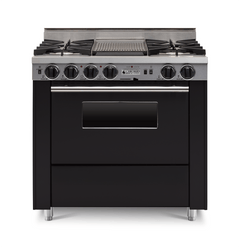 36” LP Gas Dual-Fuel Self-Cleaning Convection Range - Open Burners TPN326-7BKW