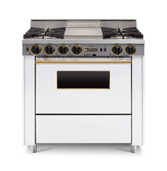 36” LP Gas Dual-Fuel Self-Cleaning Convection Range - Open Burners TPN326-7BKW