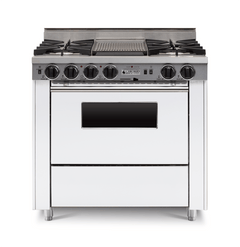 36” LP Gas Dual-Fuel Self-Cleaning Convection Range - Open Burners TPN326-7BKW
