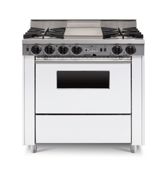 36” LP Gas Dual-Fuel Self-Cleaning Convection Range - Open Burners TPN326-7BKW