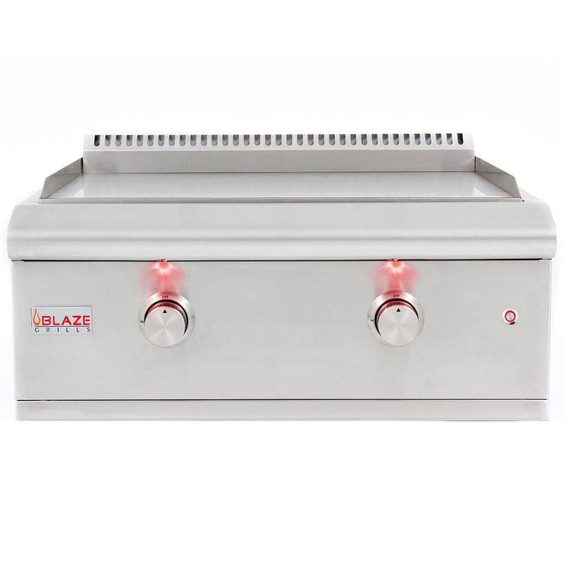 Blaze 30-Inch Built-In Gas Griddle with Dual U-Burners and LED Knobs – LTE Series BLZ-GRID-LTE-NG